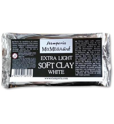 K3P44 - Stamperia - Argile souple blanc 160gr - 