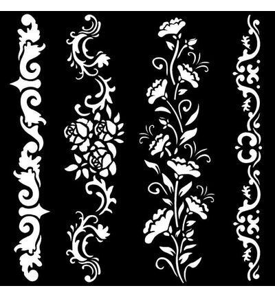KSTDQ54 - Stamperia - Pochoir 18x18cm Bordures - 