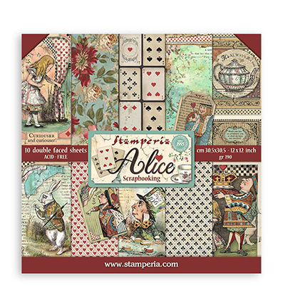 SBBL52 - Stamperia - Bloc scrapbooking Alice 30,5x30,5cm - 