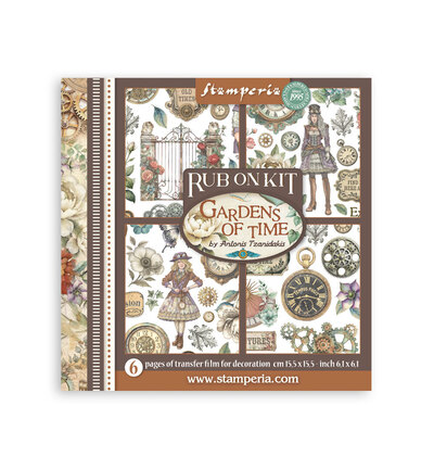 DFLRBX11 - Stamperia - Stamperia Kit Rub-On – Gardens of Time - 