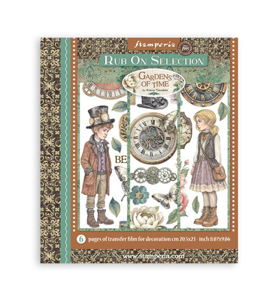 DFLRBXG04 - Stamperia - Stamperia Sélection Rub-On – Gardens of Time - 