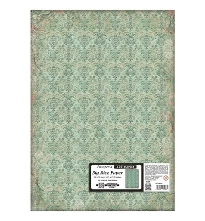 DFSAJB008 - Stamperia - Stamperia Papier Riz 50 x 70 cm – Gardens of Time Green Tapestry - 