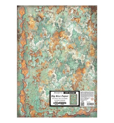 DFSAJB010 - Stamperia - Stamperia Papier Riz 50 x 70 cm – Gardens of Time Patina Pattern - 