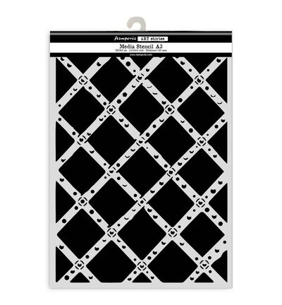KSTDA3011 - Stamperia - Stamperia Pochoir A3 – Diamond Grid Pattern - 
