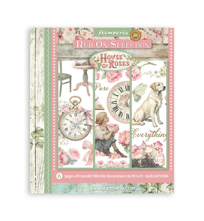 DFLRBXG06 - Stamperia - Stamperia Sélection Rub-On – House of Roses - DFLRBXG06 - Stamperia - Stamperia Sélection Rub-On – House of Roses -