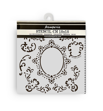 KSTDQ121 - Stamperia - Stamperia Pochoir Épais 18 x 18 cm – House of Roses Border With Frame - KSTDQ121 - Stamperia - Stamperia Pochoir Épais 18 x 18 cm – House of Roses Border With Frame -