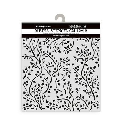 KSTDS33 - Stamperia - Stamperia Pochoir Épais 12 x 12 cm – House of Roses Branch Pattern - KSTDS33 - Stamperia - Stamperia Pochoir Épais 12 x 12 cm – House of Roses Branch Pattern -