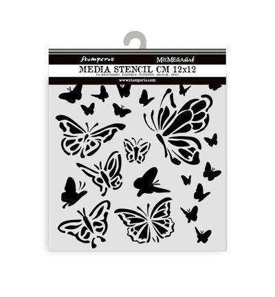 KSTDS34 - Stamperia - Stamperia Pochoir Épais 12 x 12 cm – House of Roses Papillon - KSTDS34 - Stamperia - Stamperia Pochoir Épais 12 x 12 cm – House of Roses Papillon -