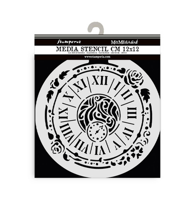 KSTDS35 - Stamperia - Stamperia Pochoir Épais 12 x 12 cm – House of Roses Clock - KSTDS35 - Stamperia - Stamperia Pochoir Épais 12 x 12 cm – House of Roses Clock -