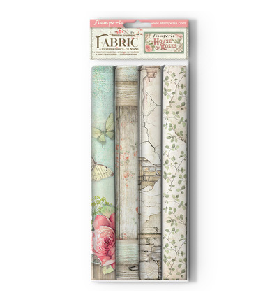 SBPLT44 - Stamperia - Stamperia Pack Tissu – House of Roses - SBPLT44 - Stamperia - Stamperia Pack Tissu – House of Roses -