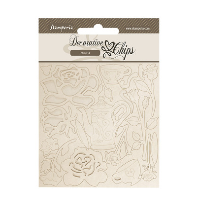 SCB258 - Stamperia - Stamperia Chips Décoratifs – Rose Motif - SCB258 - Stamperia - Stamperia Chips Décoratifs – Rose Motif -