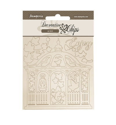 SCB259 - Stamperia - Stamperia Chips Décoratifs – House of Roses Gazebo - SCB259 - Stamperia - Stamperia Chips Décoratifs – House of Roses Gazebo -