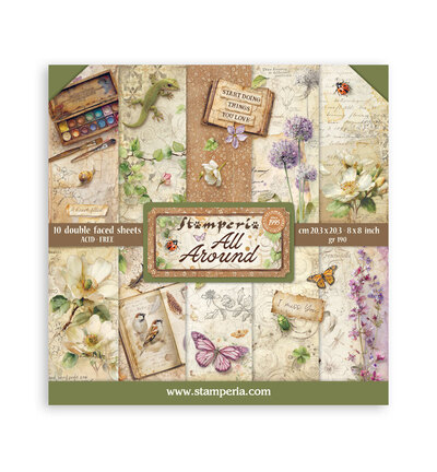 SBBS143 - Stamperia - Stamperia Bloc papier 8x8 – All Around - 