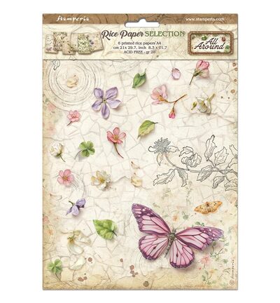 DFSA4XAR - Stamperia - Stamperia Selection papier de riz A4 – All Around - 