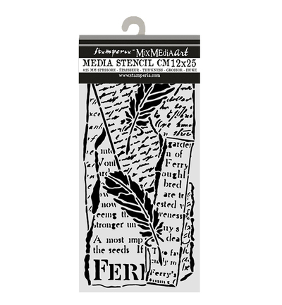 KSTDL159 - Stamperia - Stamperia Pochoir 12x25 cm – All Around Letter and Feathers - 