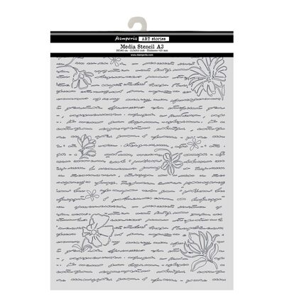 KSTDA3016 - Stamperia - Stamperia Pochoir A3 – All Around Letters and Flowers - 
