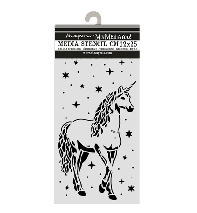 KSTDL162 - Stamperia - Stamperia Pochoir 12x25 cm – Wonderland Unicorn - 