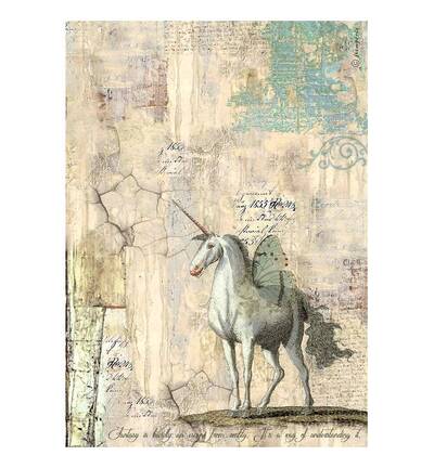 DFSA4929 - Stamperia - Stamperia Papier de riz A4 – Wonderland Unicorn - 