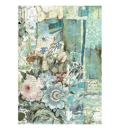 DFSA4932 - Stamperia - Stamperia Papier de riz A4 – Wonderland Floral Corner - 