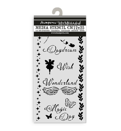 KSTDL96 - Stamperia - Stamperia Pochoir epais 12x25 cm – Wonderland Magic Day - 