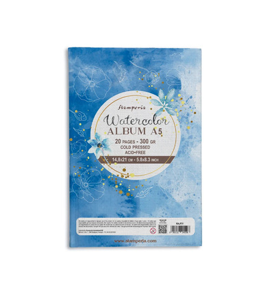 KAJF01 - Stamperia - Stamperia Album aquarelle A5 – 20 pages - Papier pour aquarelle