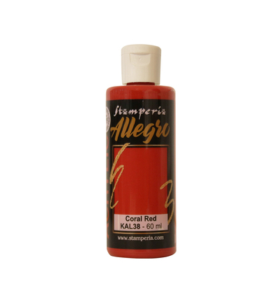 KAL38 - Stamperia - Peinture acrylique Allegro 60 ml - Rouge corail - 