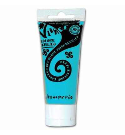 KAB14 - Stamperia - Peinture acrylique Vivace 60 ml - Bleu cyan primaire - 