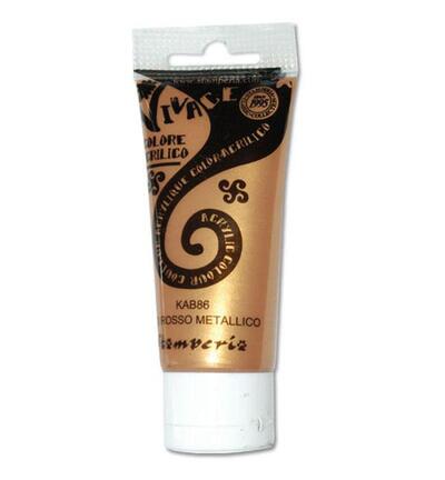 KAB86 - Stamperia - Peinture acrylique Vivace 60 ml - Rouge-or métallisé - 