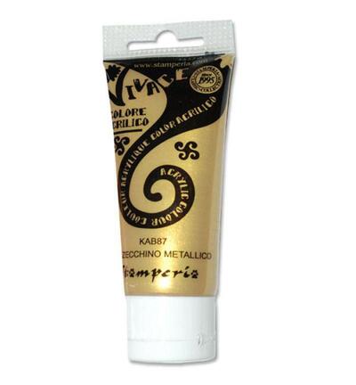 KAB87 - Stamperia - Peinture acrylique Vivace 60 ml - Pièce d’or métallisée - 