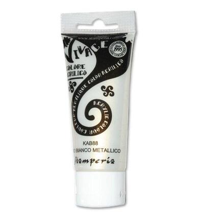 KAB88 - Stamperia - Peinture acrylique Vivace 60 ml - Or blanc métallisé - 