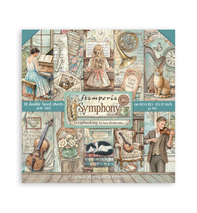 SBBL188 - Stamperia - Stamperia grand bloc scrapbooking 30,5x30,5 cm – Symphony - 
