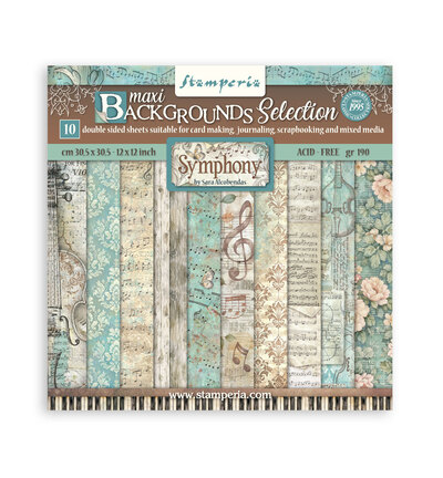 SBBL189 - Stamperia - Stamperia bloc de fonds scrapbooking 30,5x30,5 cm – Symphony - 