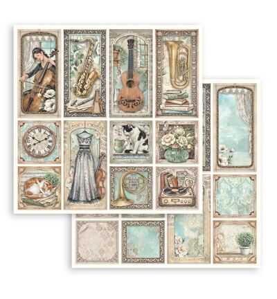 SBB1153 - Stamperia - Stamperia feuille scrapbooking recto-verso – Symphony cartes assorties - 