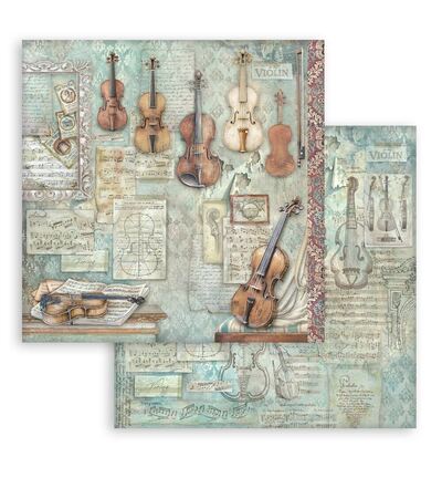 SBB1155 - Stamperia - Stamperia feuille scrapbooking recto-verso – Symphony violon - 