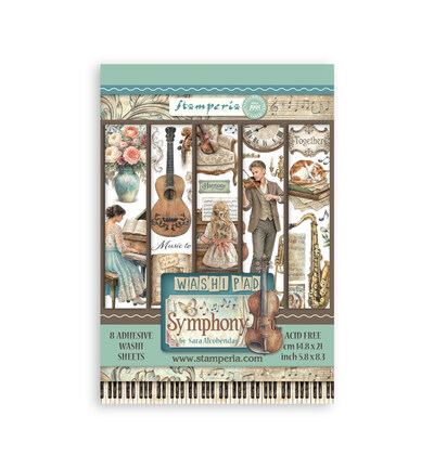 SBW34 - Stamperia - Stamperia bloc washi A5 8 feuilles – Symphony - 