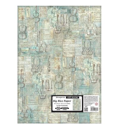 DFSAJB012 - Stamperia - Stamperia papier de riz 50x70 cm – Symphony motif musique - 