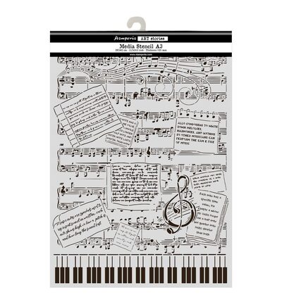 KSTDA3014 - Stamperia - Stamperia pochoir A3 – Symphony musique - 