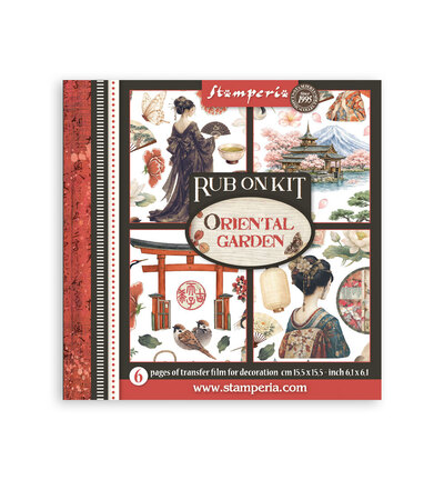 DFLRBX19 - Stamperia - Stamperia set Rub-On 6 feuilles – Oriental Garden - 