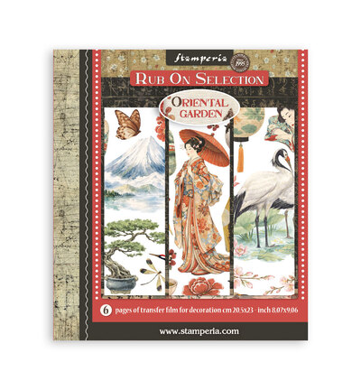 DFLRBXG11 - Stamperia - Stamperia sélection Rub-On 6 feuilles – Oriental Garden - 