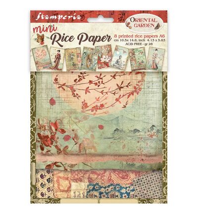 DFSA6X08 - Stamperia - Stamperia mini papier de riz A6 8 feuilles – Oriental Garden - 