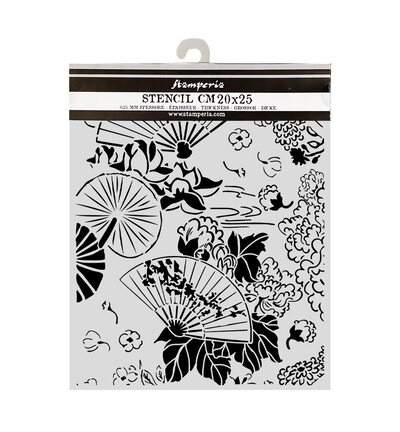 KSTD213 - Stamperia - Stamperia pochoir 20x25 cm – Oriental Garden éventails de jardin - 