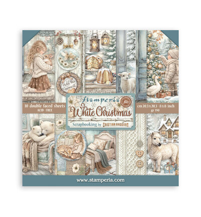 SBBS146 - Stamperia - Stamperia petit bloc scrapbooking 20,3x20,3 cm – White Christmas - Scrapbooking Pad