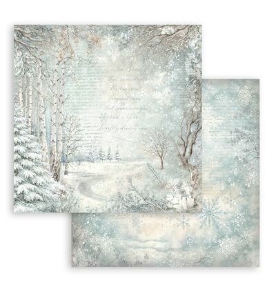 SBB1163 - Stamperia - Stamperia feuille scrapbooking recto-verso – White Christmas bois enneigé - Feuilles de scrapbooking SBB1163 - Stamperia - Stamperia feuille scrapbooking recto-verso – White Christmas bois enneigé - Feuilles de scrapbooking