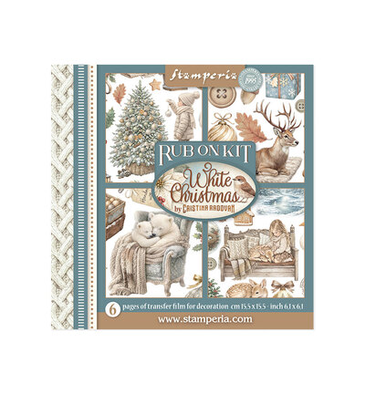 DFLRBX21 - Stamperia - Stamperia set Rub-On 6 feuilles – White Christmas - Rub On
