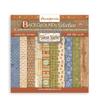 SBBS149 - Stamperia - Stamperia bloc de fonds scrapbooking 20,3x20,3 cm – Silent Night - Scrapbooking Pad
