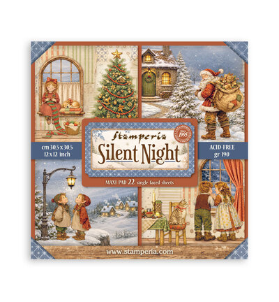 SBBXLB40 - Stamperia - Stamperia bloc papier simple face 30,5x30,5 cm – Silent Night - 