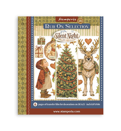 DFLRBXG12 - Stamperia - Stamperia sélection Rub-On 6 feuilles – Silent Night - 