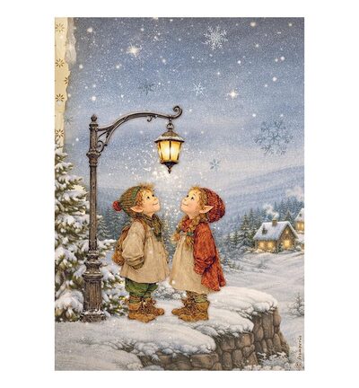 DFSA41138 - Stamperia - Stamperia papier de riz A4 – Silent Night lampadaire - Rice Paper DFSA41138 - Stamperia - Stamperia papier de riz A4 – Silent Night lampadaire - Rice Paper