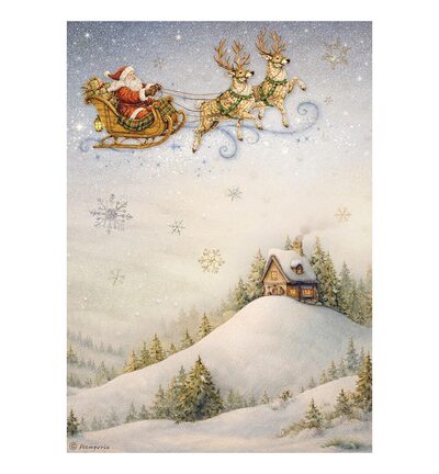 DFSA41139 - Stamperia - Stamperia papier de riz A4 – Silent Night Père Noël et traîneau - Rice Paper DFSA41139 - Stamperia - Stamperia papier de riz A4 – Silent Night Père Noël et traîneau - Rice Paper