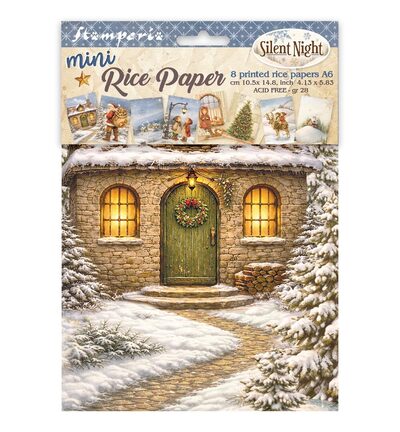 DFSA6X09 - Stamperia - Stamperia mini papier de riz A6 8 feuilles – Silent Night - 